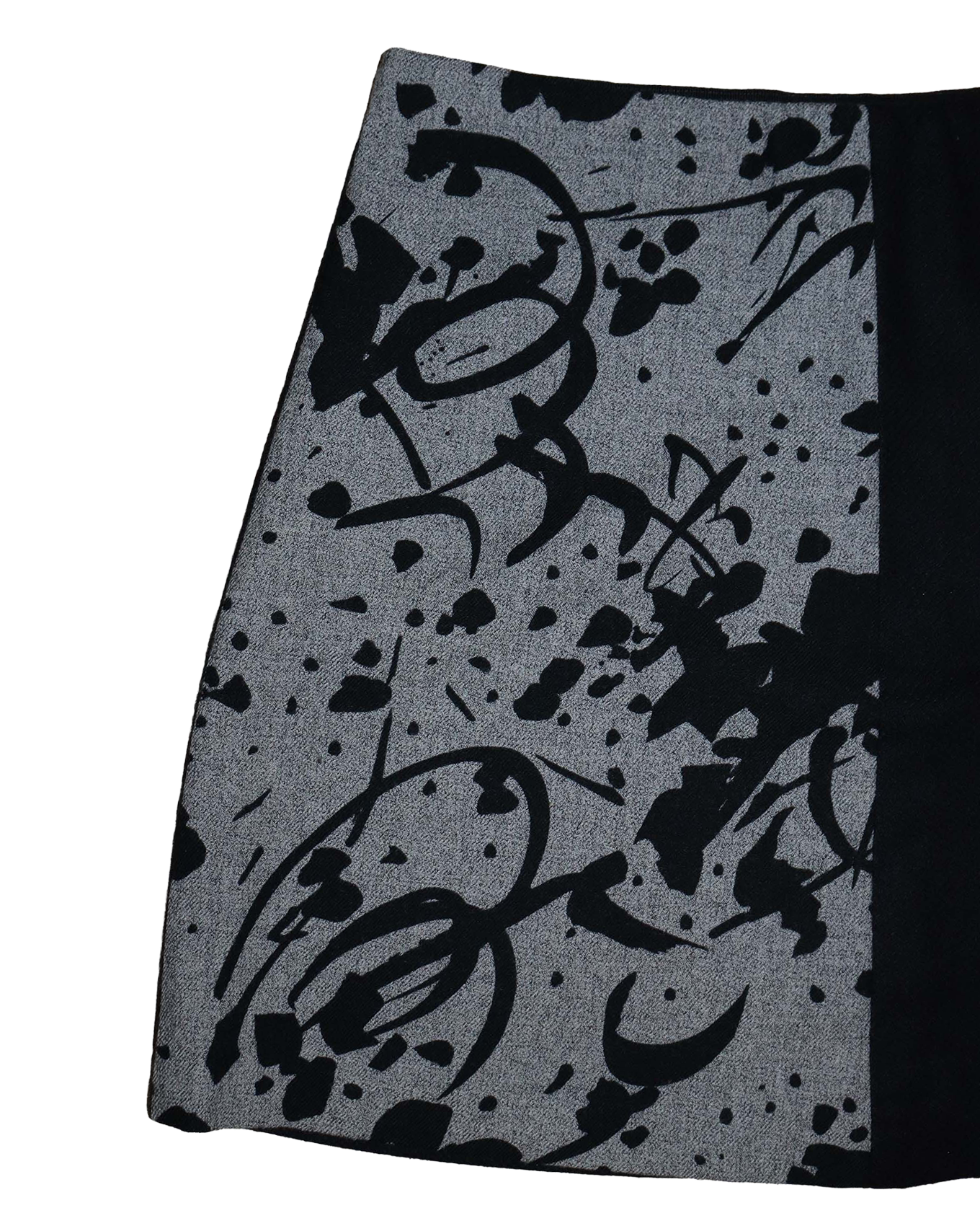 Jupe trapèze bicolore - L - Noir et gris